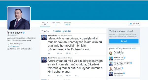 İlham Əliyev İrana səfər öncəsi “Twitter”də yazdı