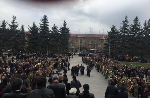 Cəbrayılda öldürülmüş ermənini dəfn etdilər - FOTO