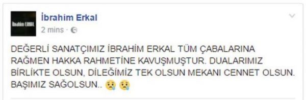 İbrahim Erkal vəfat etdi