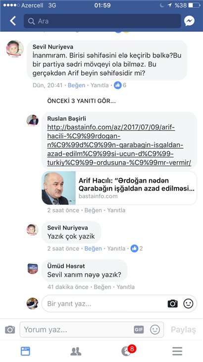 Arif Hacılı: "Nədən və kimdən çəkinirsən"