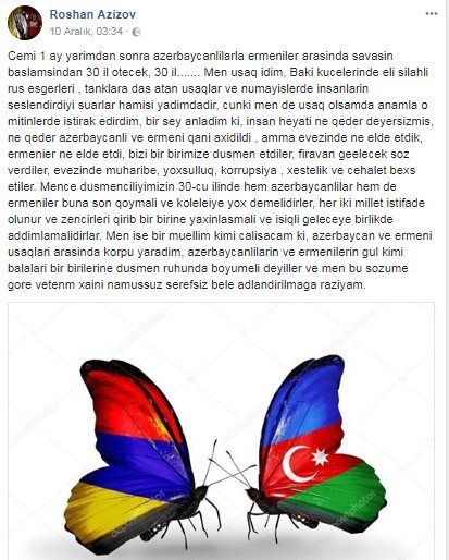 Azərbaycanda məktəb müəllimi erməni sevgisi təbliğ edir