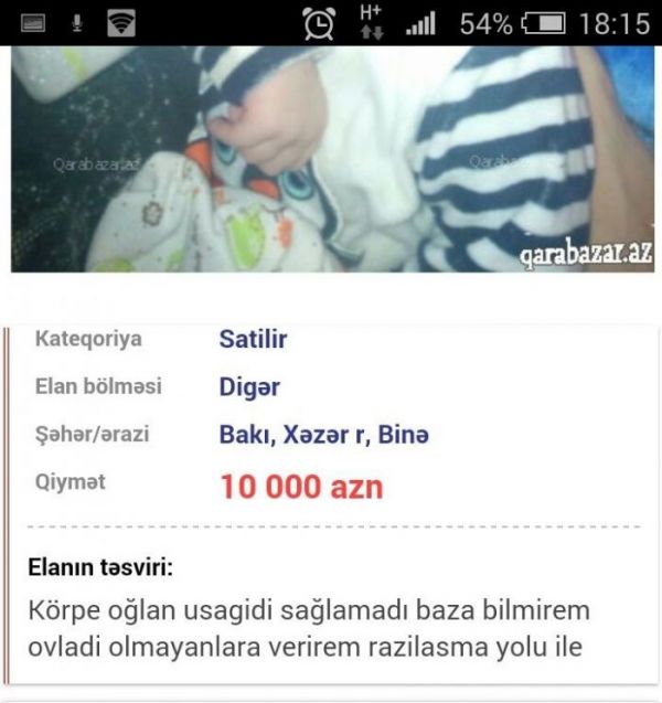 Bakıda 40 günlük uşağını satmaq istəyən ata danışdı - FOTO- VİDEO