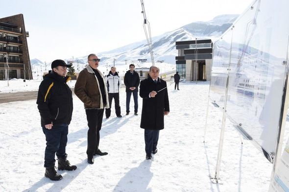 İlham Əliyev “Şahdağ”da xizək sürüb – FOTO