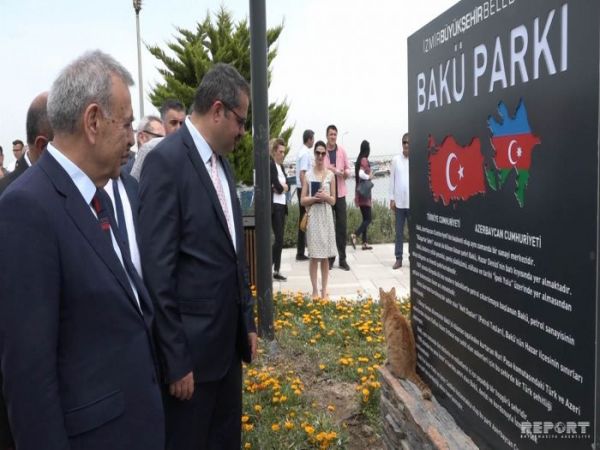 Türkiyənin İzmir şəhərində "Bakı parkı" və abidəsi açılıb - FOTO