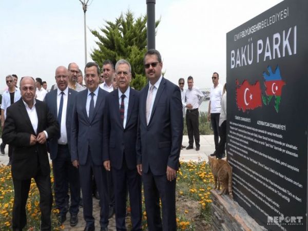 Türkiyənin İzmir şəhərində "Bakı parkı" və abidəsi açılıb - FOTO