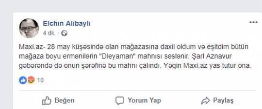 Bakının məşhur mağazasında erməni mahnısı – “Yəqin, Şarl Aznavura yas tuturlar”