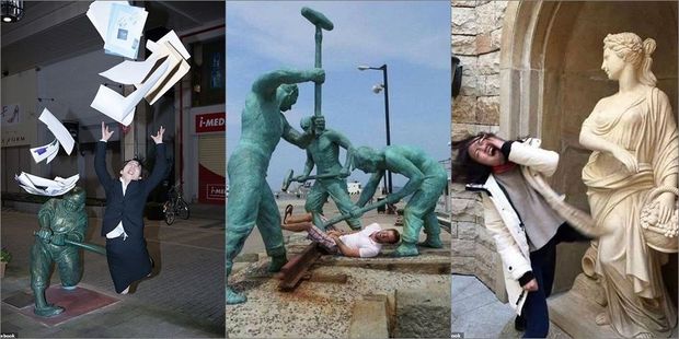 İndi də heykəllər “müqavimət göstərir” – FOTO