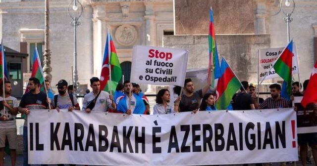 İtaliya parlamentinin önündə Azərbaycana dəstək aksiyası keçirilib