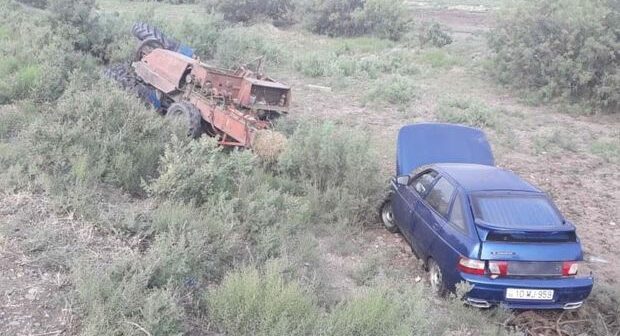 Kürdəmirdə avtomobil traktorla toqquşdu: Bir nəfər yaralandı