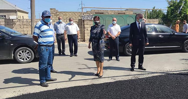 Abşeronun kənd və qəsəbələrinin küçələrinə asfalt çəkilir – Fotolar