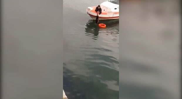 Bulvarda özünü dənizə atan qız xilas edildi – VİDEO