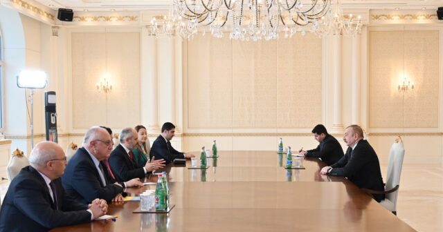 İlham Əliyev Türkiyə parlamentinin nümayəndə heyətini qəbul edib