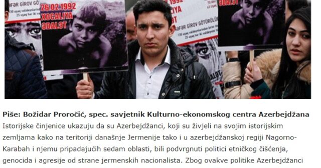 Monteneqro və Bosniya mediasında Xocalı soyqırımı XX əsrin faciəsi adlandırılıb
