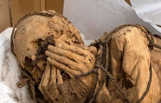 Tükürpədən TAPINTI: Məzarda əllərini üzünə tutmuş mumiya…- FOTOLAR