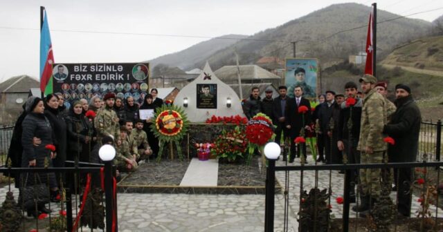 İsmayıllıda şəhidin xatirəsinə inşa edilmiş bulağın açılışı oldu – FOTO