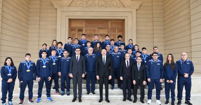 Prezident İlham Əliyev Avropa çempionatının iştirakçılarını qəbul edib