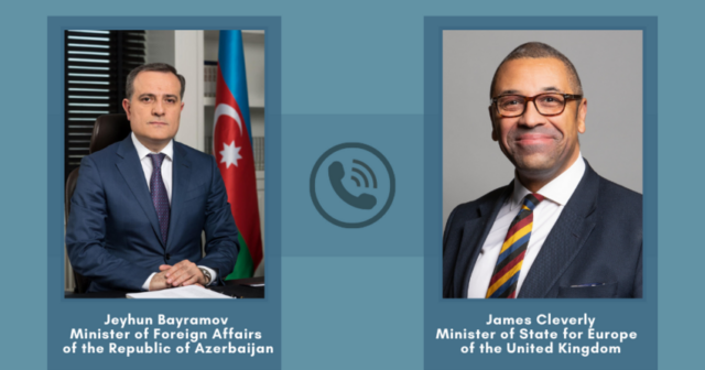 Ceyhun Bayramovun britaniyalı nazirlə telefon danışığı olub