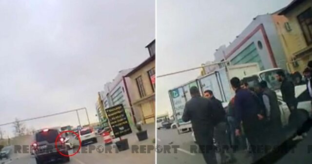 Bakıda zəncirvari yol qəzası olub, üç avtomobil toqquşub – VİDEO