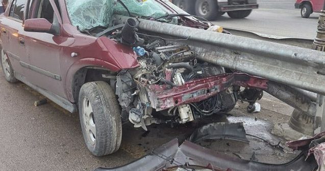 Gəncədə yol qəzası: sürücü yaralandı