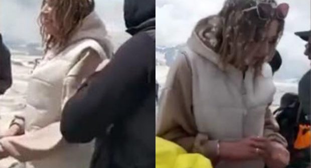 Elbrus dağlarında qayalıqlara yıxılan turist qız xilas edildi – VİDEO
