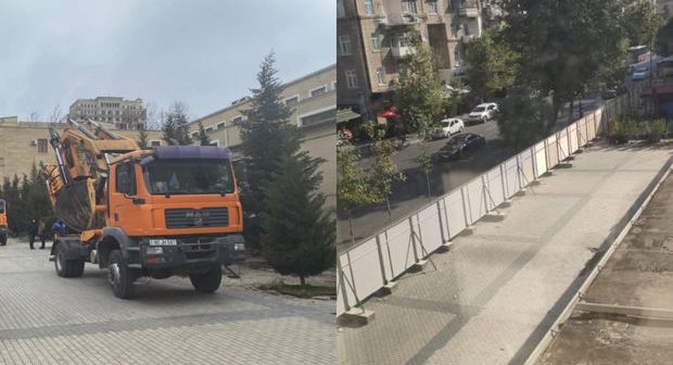 Bakının mərkəzində əvvəl ağacları çıxardılar, sonra özəlləşdirdilər, indi də obyekt tikirlər – FOTO