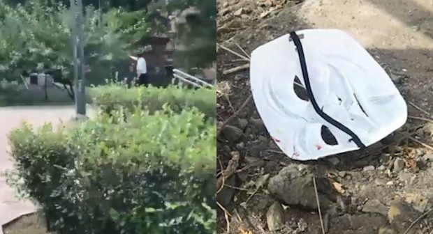 “Salvador Dali” polisi bıçaqlamağa cəhd etdi – VİDEO