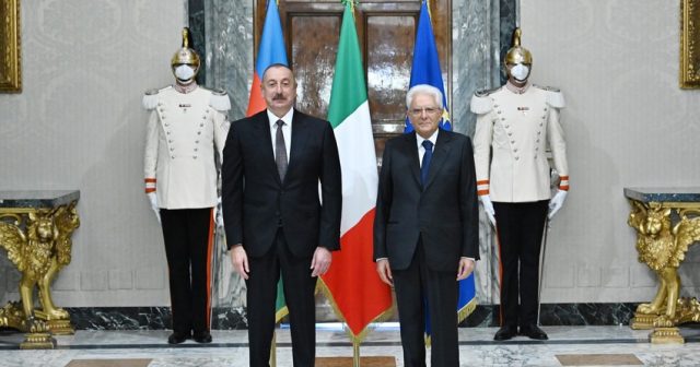 Prezident İlham Əliyev İtaliya Prezidenti Sercio Mattarella ilə görüşüb