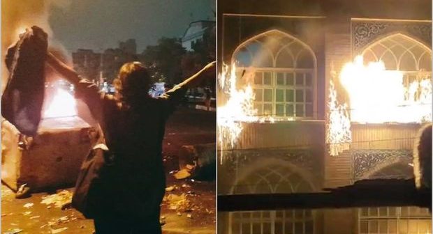 İranda Xomeyninin evinə od vurub yandırdılar – VİDEO