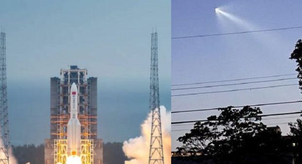 Çinin nəzarətdən çıxan raketi Yerə düşdü