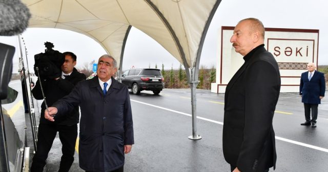 Prezident Oğuz-Şəki avtomobil yolunun yenidənqurmadan sonra açılışını edib