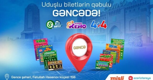 “Azərlotereya” ASC Gəncədə uduşlu biletlərin qəbuluna başlayır