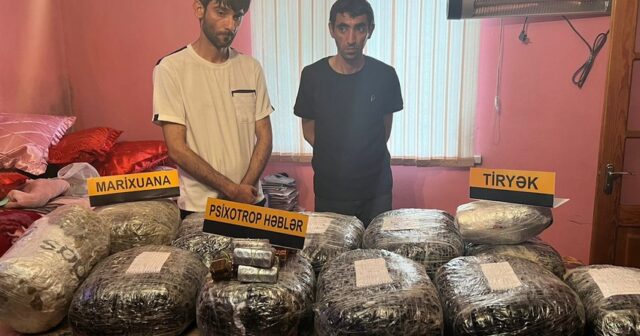 DİN Bakıda əməliyyat keçirib, İrandan 73 kq narkotik vasitə gətirən dəstə üzvləri həbs olunub