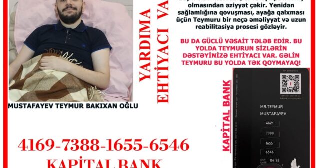 Yol qəzasında yaralanan ictimai fəal imkanlı şəxslərə müraciət edib: maddi dəstəyə ehtiyacı var – FOTO
