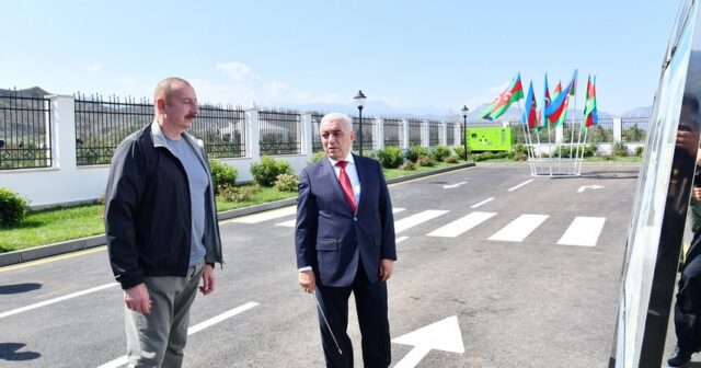 İlham Əliyev “Cahangirbəyli” Su Elektrik Stansiyasının açılışında iştirak edib