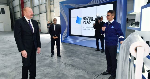 Prezident Sumqayıtda “Novus Plastica” MMC-nin Polimer qatqıları istehsalı müəssisəsinin açılışını edib