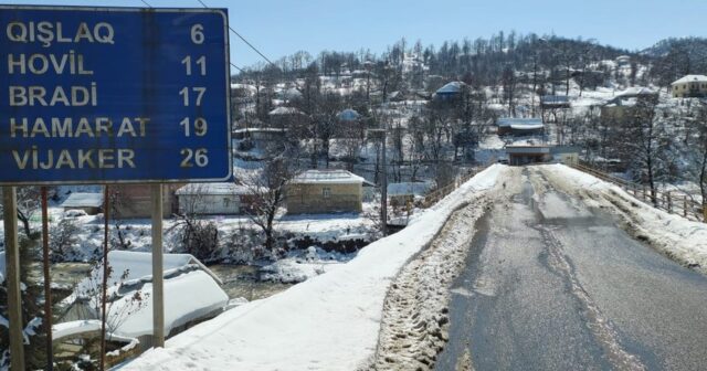 Lerikdə qar uçqunu nəticəsində 20-ə yaxın kəndin yolu kəsilib