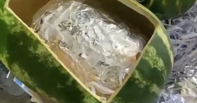 Qarpızın içərisində gizlədilən 63 kiloqramdan artıq narkotik aşkar edilib