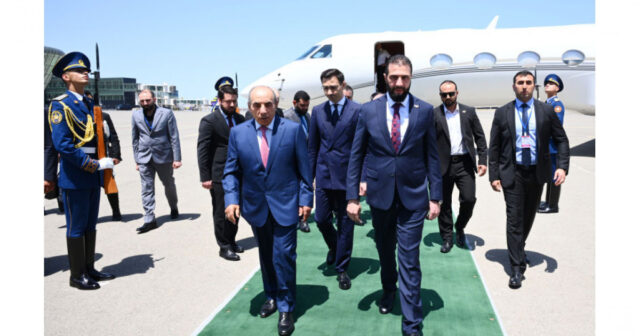 Suriya Prezidenti Əhməd Əl Şaraa Azərbaycana gəlib