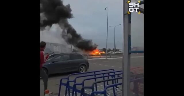 Krasnodarda “Toyota Camry” markalı avtomobil PARTLADI – VİDEO