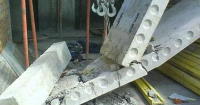 İş vaxtı istirahət faciəyə ÇEVRİLDİ: Beton plitə işçini ÖLDÜRDÜ – VİDEO