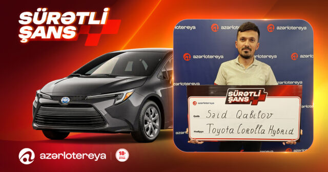 “Azərlotereya”nın “Sürətli Şans” lotereyasında 2 nəfər “Toyota Corolla” qazanıb