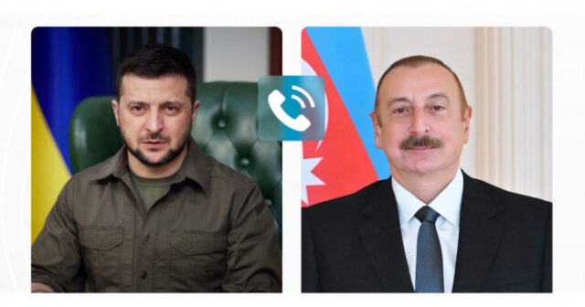 İlham Əliyev Volodimir Zelenski ilə Ukraynada Azərbaycan səfirliyinə raket zərbəsini müzakirə edib