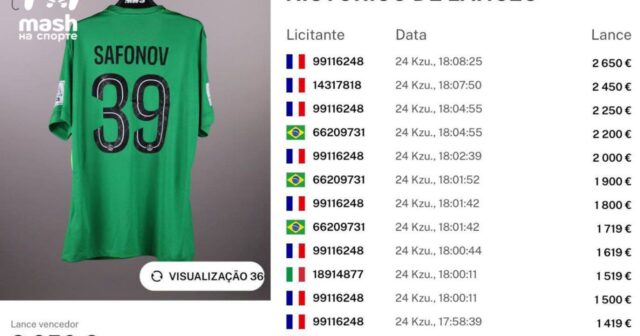 Sınıq qolla 4 penalti qaytaran qapıçının forması 4 900 manata SATILDI