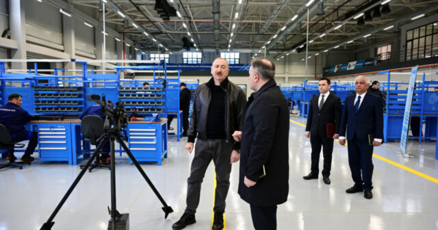 Prezident Tərtər elektromexanika zavodunun yenidənqurmadan sonra açılışında iştirak edib – YENİLƏNİB