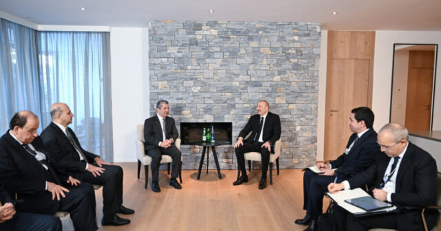 İlham Əliyev Davosda İraq Kürdüstan Regionunun Baş naziri ilə görüşüb