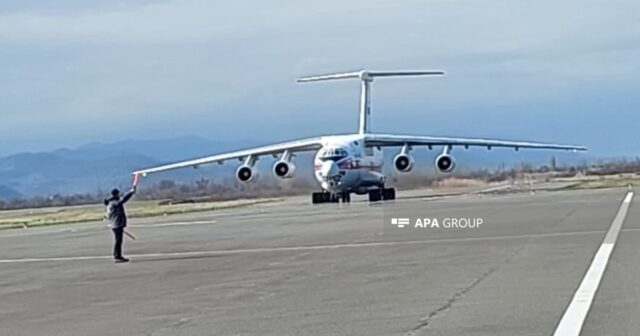 Rusiyadan İrana göndərilən humanitar yardımla yüklü təyyarə Lənkəran aeroportuna eniş edib