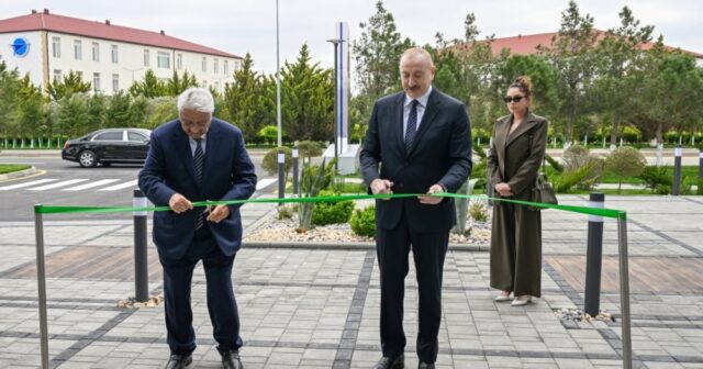 İlham Əliyev Milli Aviasiya Akademiyasında Beynəlxalq Təlim Mərkəzinin açılışında iştirak edib