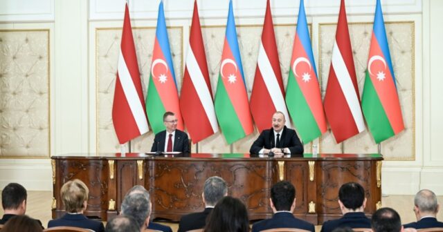 Azərbaycan və Latviya prezidentləri mətbuata bəyanatlarla çıxış ediblər