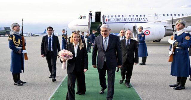 İtaliyanın Baş naziri Corcia Meloni Azərbaycana səfərə gəlib