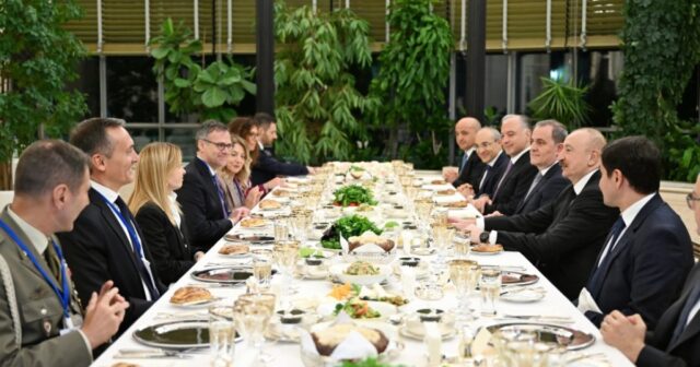 Prezident İlham Əliyevin adından İtaliya Nazirlər Şurasının sədrinin şərəfinə işçi şam yeməyi verilib – FOTO
